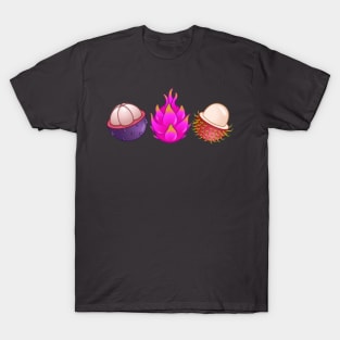 Dragonfruit Rambutan Mangosteen for exotic fruit lovers T-Shirt